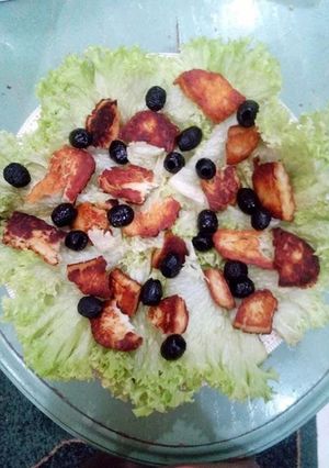 A picture of Halumi salad.