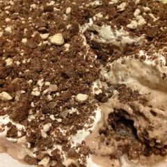 A picture of Steven's Whoppers Ice Cream Cake.