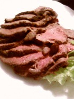 A picture of Roast Beef for a Birthday Dinner.