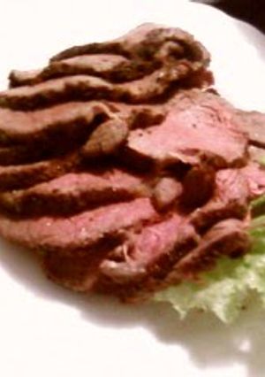 A picture of Roast Beef for a Birthday Dinner.