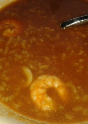 A picture of Slow Cooker Seafood and Rice Soup.