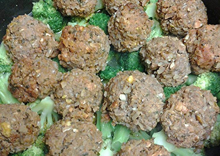 Simple Way to Prepare Quick Kofta on a bed of broccoli