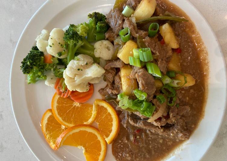 Steps to Make Any-night-of-the-week Pineapple Beef Stir-fry