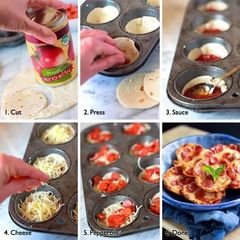 A picture of Little pizzas.