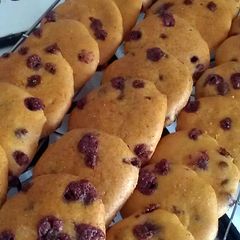 A picture of Vickys Chewy Chocolate Chip Cookies, Gluten, Dairy, Egg & Soy-Free.