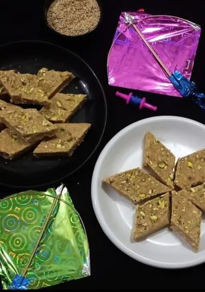 A picture of Peanuts and Sesame seeds Gajak.