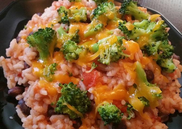 Step-by-Step Guide to Prepare Super Quick Homemade Fiesta Broccoli, Rice and Beans