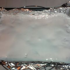 A picture of easy peanut butter brownies w/ marshmallow icing.