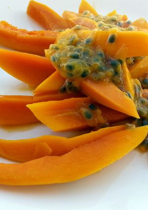 A picture of Mango And Passion Fruits.