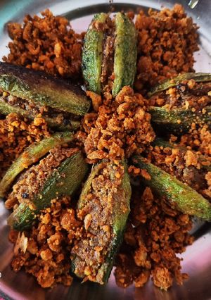 A picture of Stuffed bitter gourd.