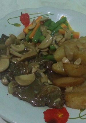 Foto resep Beef steak saus jamur