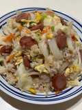 Cabbage and Onion Sausage Fried Rice