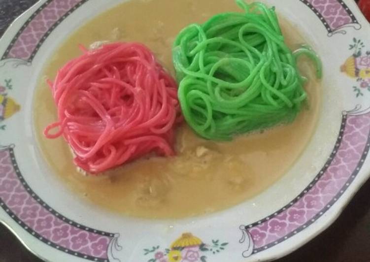 Resep @GURIH Putu Mayang Spaghetti Kuah Kinca Durian kue harian