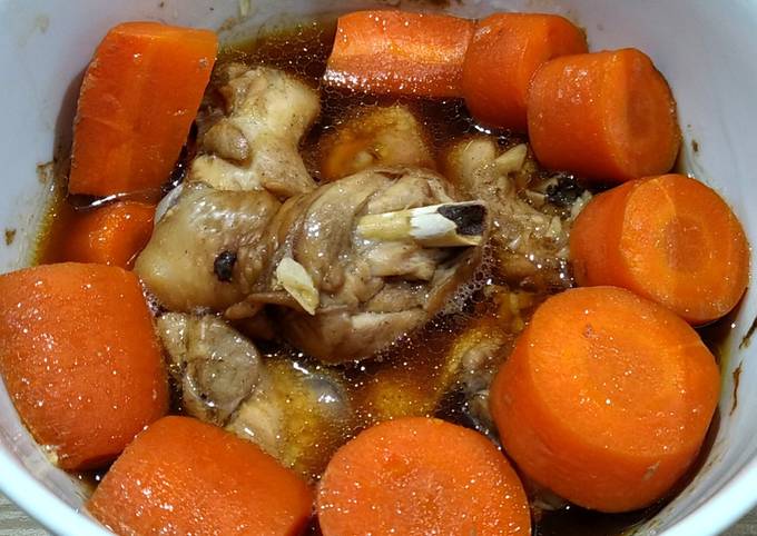 清蒸胡蘿蔔雞腿-電鍋料理食譜與作法by 阿力- Cookpad