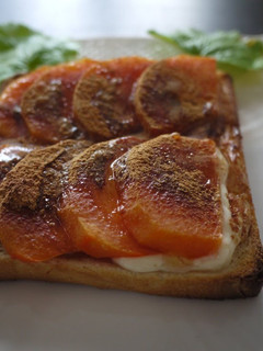 A picture of Persimmon Toast with Sour Cream and Cinnamon.