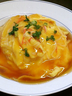 A picture of All-purpose Ponzu Ankake Sauce For Crab Omelet, Garlic Chive Omelet, and Egg Foo Young.