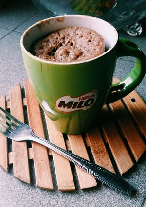 A picture of Milo Banana bread, in a mug!.