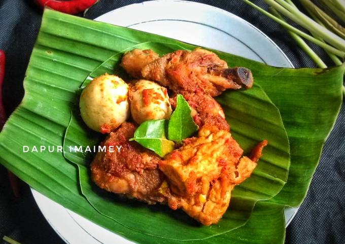 Ayam,telur bumbu merah