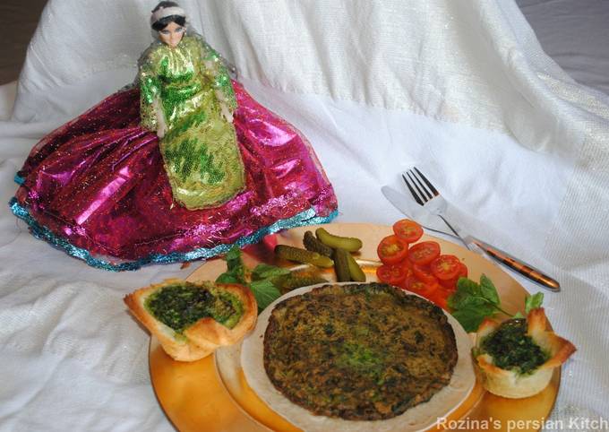 Recipe of Quick Persian frittata with herbs (Kookoo Sabzi)