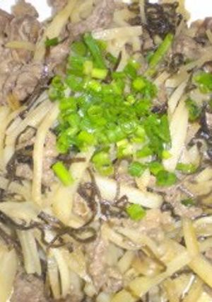 A picture of Beef and Potato Stir-Fry with Shio-Konbu.