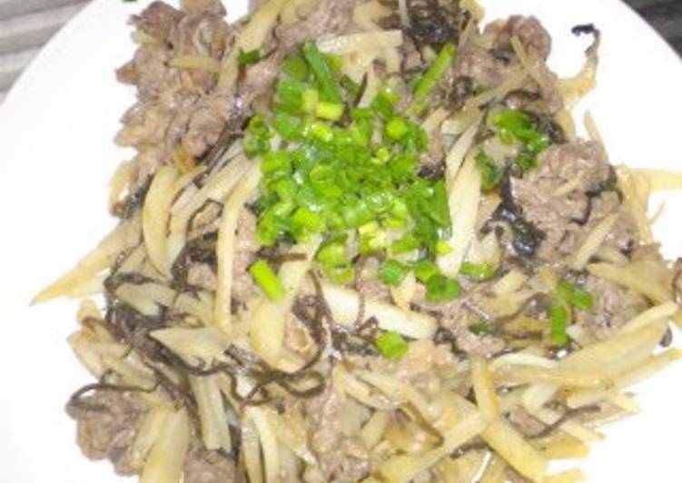 Easiest Way to Make Perfect Beef and Potato Stir-Fry with Shio-Konbu