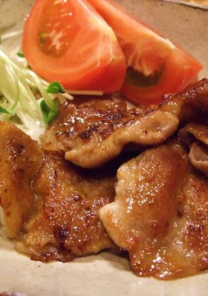 A picture of Pan Fried Pork with Grainy Mustard.