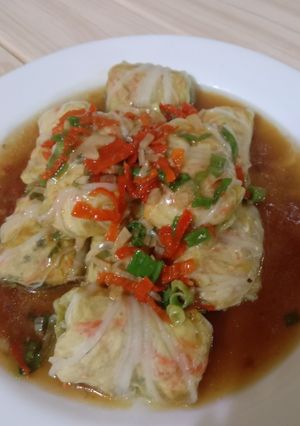 Foto resep Sawi putih ayam gulung