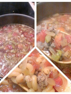 A picture of Beef and noodle soup.
