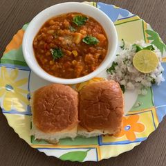 A picture of Paneer Tawa Corn Pav Bhaji { Mumbai Street Food }.
