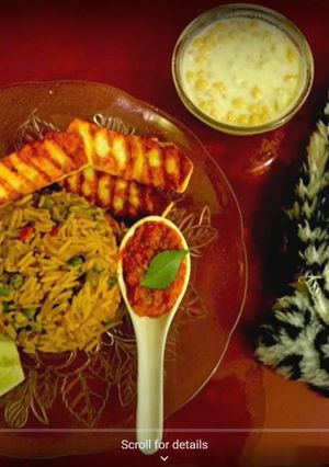 A picture of Brown rice vegetable biryani.