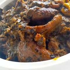 A picture of Afang soup with a fresh taste.