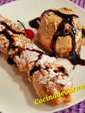 Rollitos de hojaldre rellenos de dulce de membrillo, almendras y leche condensada