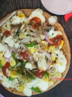 মাশরুম সুইট কর্ন পিজ্জা(Mushroom sweetcorn pizza recipe in Bengali) রেসিপির প্রধান ছবি