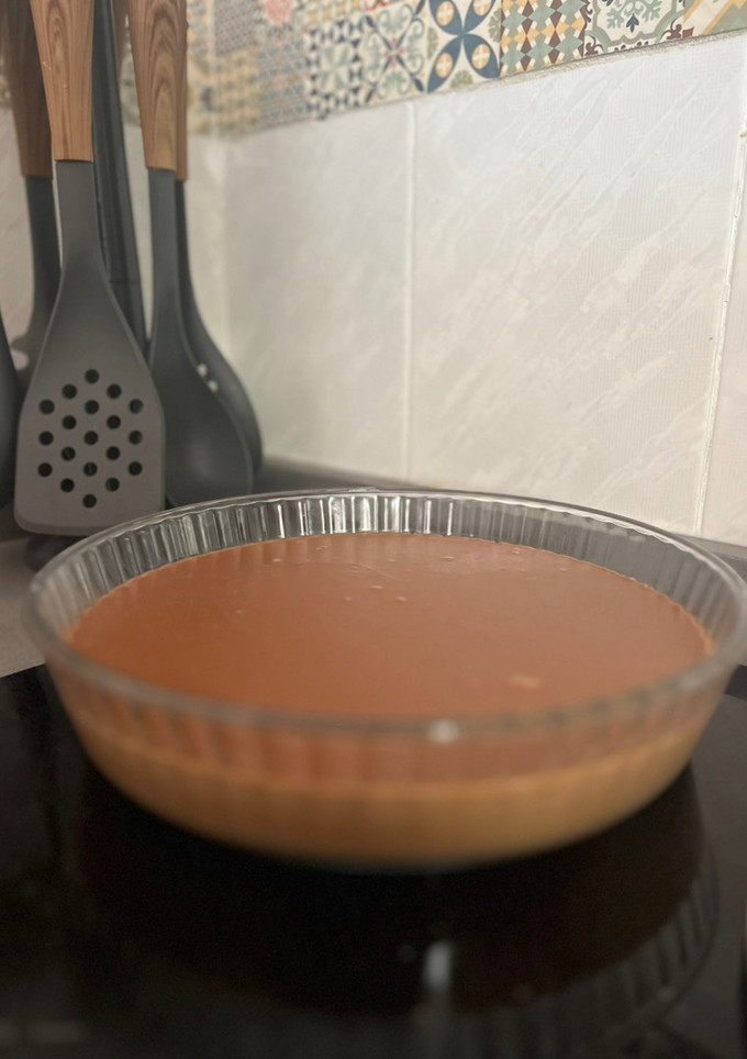Una foto de Flan de Chocolate