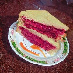 A picture of Beetroot 3 tier sandwich.