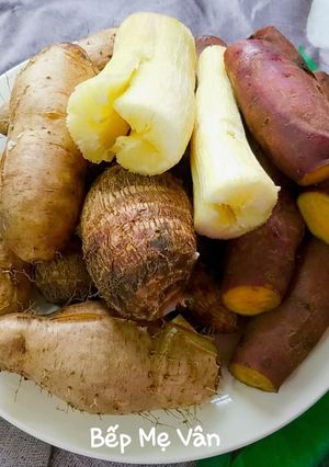 Hình của món Khoai lang,khoai từ,khoai mì,khoai môn luộc.