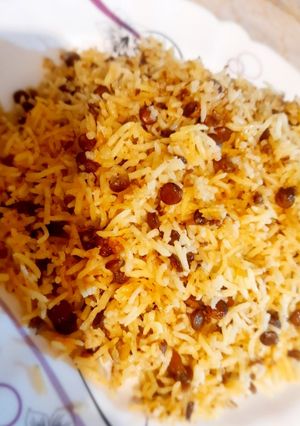 عکسی از دستور عدس پلو با عطر دارچین