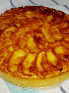 Una foto de Tarta de manzana fácil y cremosa