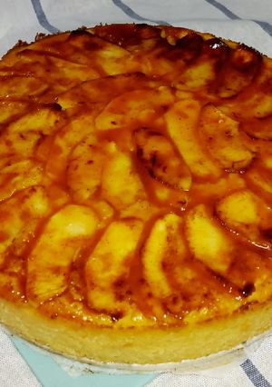 Una foto de Tarta de manzana fácil y cremosa