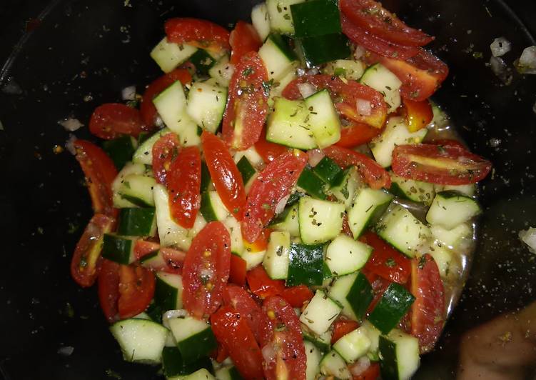 Steps to Make Quick Cucumber &amp; Tomato Salad