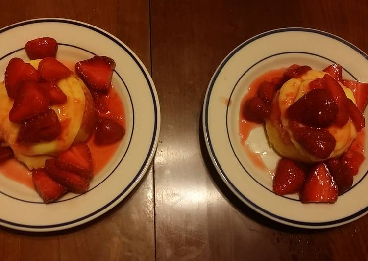 Steps to Make Favorite Taisen&#39;s vanilla pudding strawberry shortcake