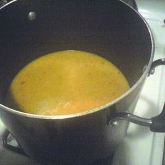 A picture of Butternut Bacon soup * Paleo * Gluten-free * Dairy-free * Egg-free *.