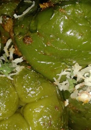 A picture of Baked stuff capsicums.