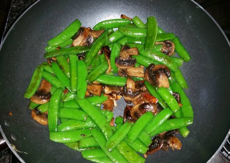 Stir-fry Sugar Snap Peas &amp; Mushrooms