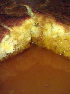 A picture of Golden syrup pudding.