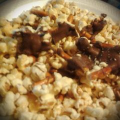A picture of Chocolate covered pretzel popcorn!!.