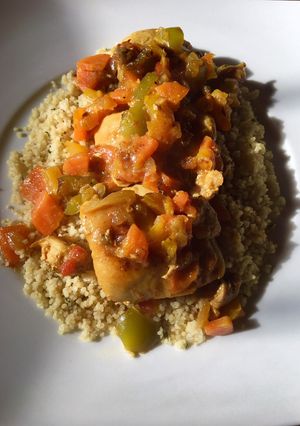Una foto de Cous cous con pollo con verduras (receta anterior)