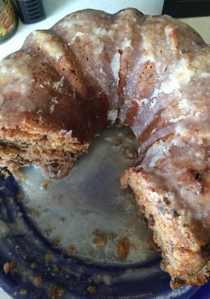 A picture of Moms Fresh Peach Cake.