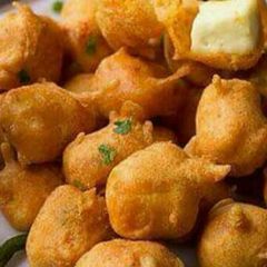 A picture of Paneer pakoda bite.