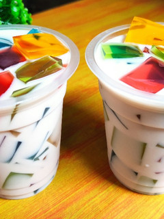 Foto resep Es jelly susu pelangi